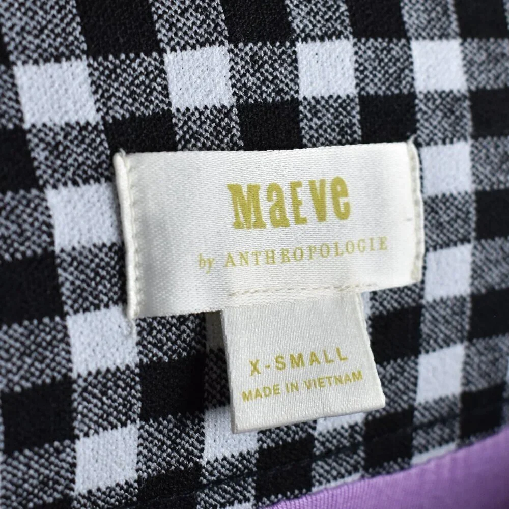 Anthropologie Maeve Gingham Plaid Pencil Skirt - XS